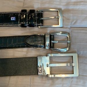 Leather Belts black.  Fit 34”-36” waists.